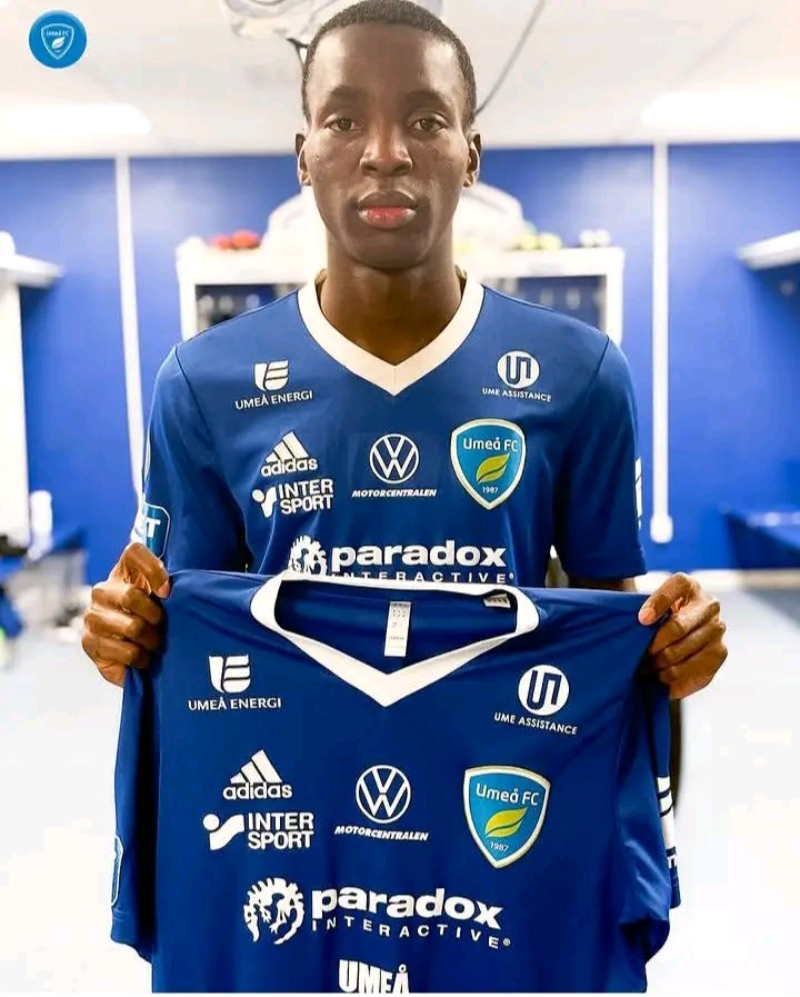 Olawore Emmanuel nets his first professional goal for Umeå FC in Sweden