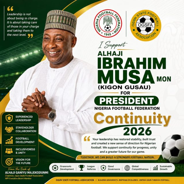 “Continuity Will Strengthen Nigerian Football” — Majekodunmi Backs Gusau’s Second Term Bid