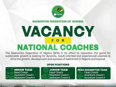 Badminton Federation Declares National Team Coaching Positions Vacant