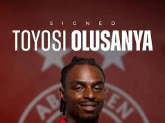 Nigerian Striker Toyosi Olusanya Completes Permanent Move to Aberdeen on Two-Year Deal