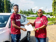 Kunle Soname Rewards Victor Mboama with Brand-New Car After Joint Top Scorer Finish