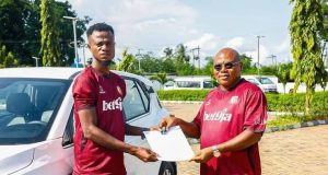 Kunle Soname Rewards Victor Mboama with Brand-New Car After Joint Top Scorer Finish
