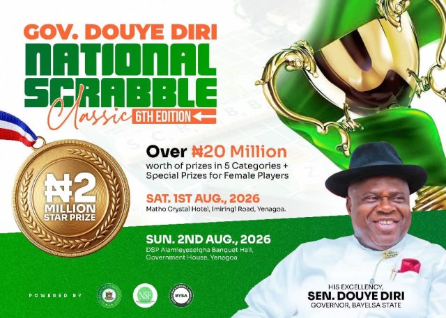 Twenty Million Naira Up for Grabs as Scrabble Stars Converge on Bayelsa for Gov Diri Classic