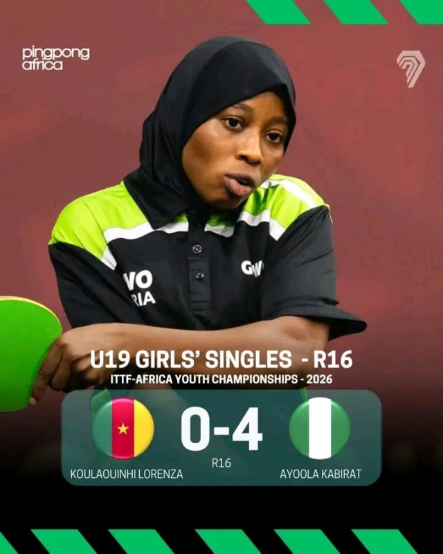 Ayoola Kabirat Keeps Nigeria’s Medal Hopes Alive at ITTF Africa Youth Championships