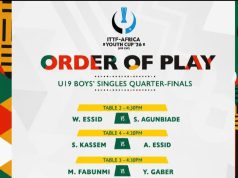 Nigeria’s Quarter-Final Opponents Confirmed as U-19 Singles Battle Intensifies in Accra