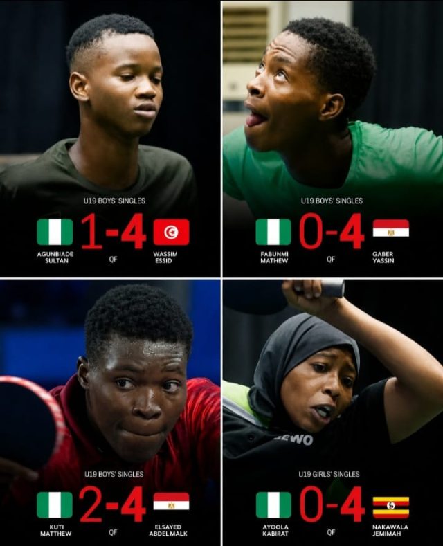 Nigeria Crash Out of U-19 Singles as Medal Hopes End at ITTF Africa Youth Championships