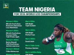 World U20 Championships 2026: Team Nigeria Names 15 Athletes for Oregon Showpiece