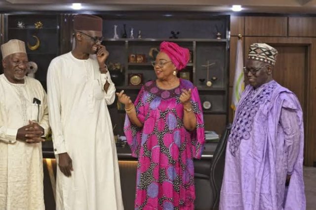 Ahmadu Bello University officials with Ayo Omidiran (2nd right)