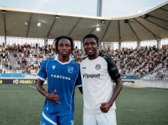 Nigerian Stars Face Off in Czech Republic! Abdullahi Umar and Abdullahi Bewene Share Special Moment After Hradec Králové Win