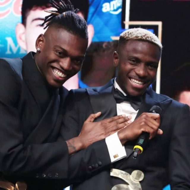 Osimhen (right) and Rafael Leao