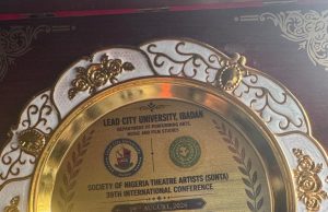 SSA Adeboye Receives Distinguished Leadership Award for Exemplary Service and Support for Nigeria’s Creative Sector