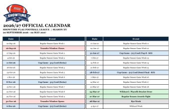 SHOWTIME Unveils 2026/27 Season Calendar As Flag Football’s African Pioneer Builds Toward Season XV