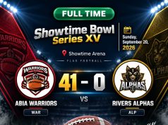 Warriors Send Early Warning! Abia Crush Rivers Alphas 41-0 As Bello Stars In SHOWTIME Season XV