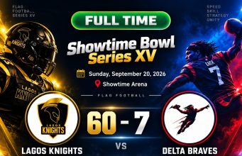 Champions Send A Warning: Mafe and Lotanna Hit Perfect 10s As Lagos Knights Crush Delta Braves 60-7