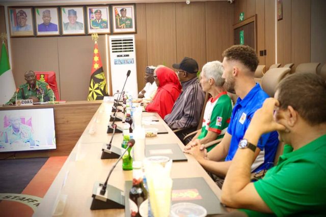Nigeria's army chief of staff with archery officials