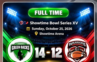 Giants Brought To Their Knees! Lagos Greenbacks Stun Two-Time Champions Abia Warriors 14–12 In Showtime Flag Football League Season XV Thriller