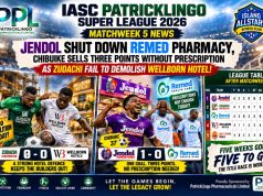 IASC PatrickLingo Super League 2026: Jendol Shut Down Remed Pharmacy, Chibuike Sells Three Points Without Prescription as Zudachi Fail to Demolish Wellborn Hotel!