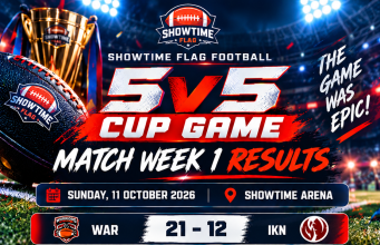 Showtime Flag Football League 5v5 Cup Takes Flight: Rebels, Raptors And Knights Soar As Five Teams Crash In Explosive Lagos Showdown